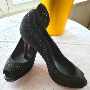 WHITE HOUSE BLACK MARKET peep toe embellished heel